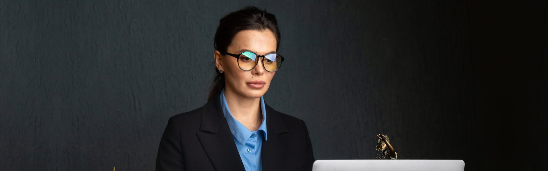 A female lawyer working showcasing work dedication