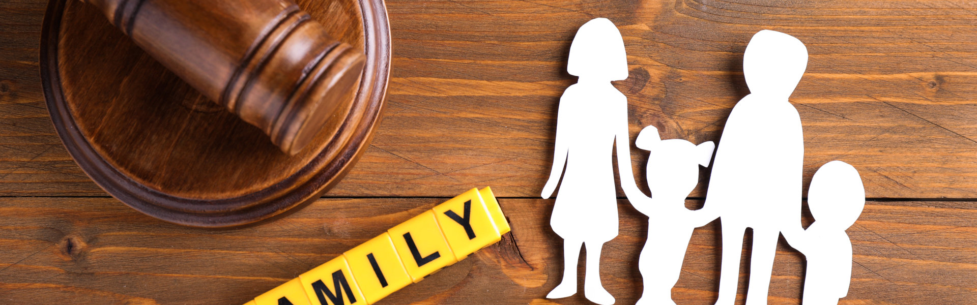 A family model and a dice with a word family law written on it